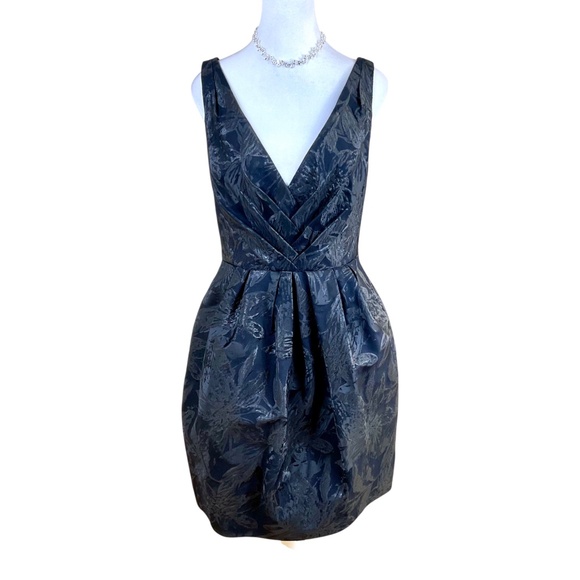 Vera Wang Dresses & Skirts - Vera Wang Dress Black Cocktail Satin Damask (6)